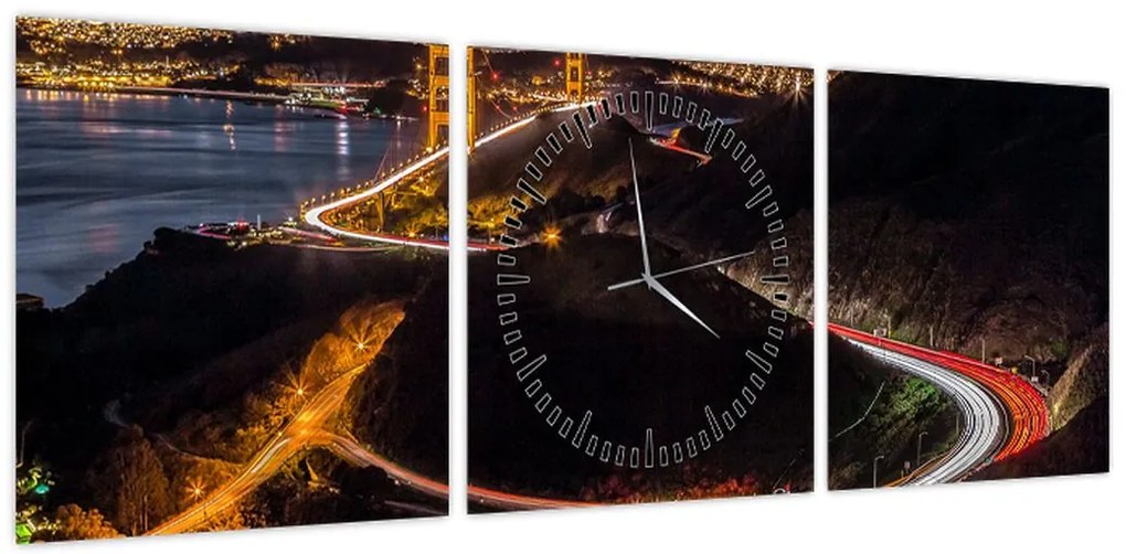 Obraz - Golden Gate Bridge (z zegarem) (90x30 cm)