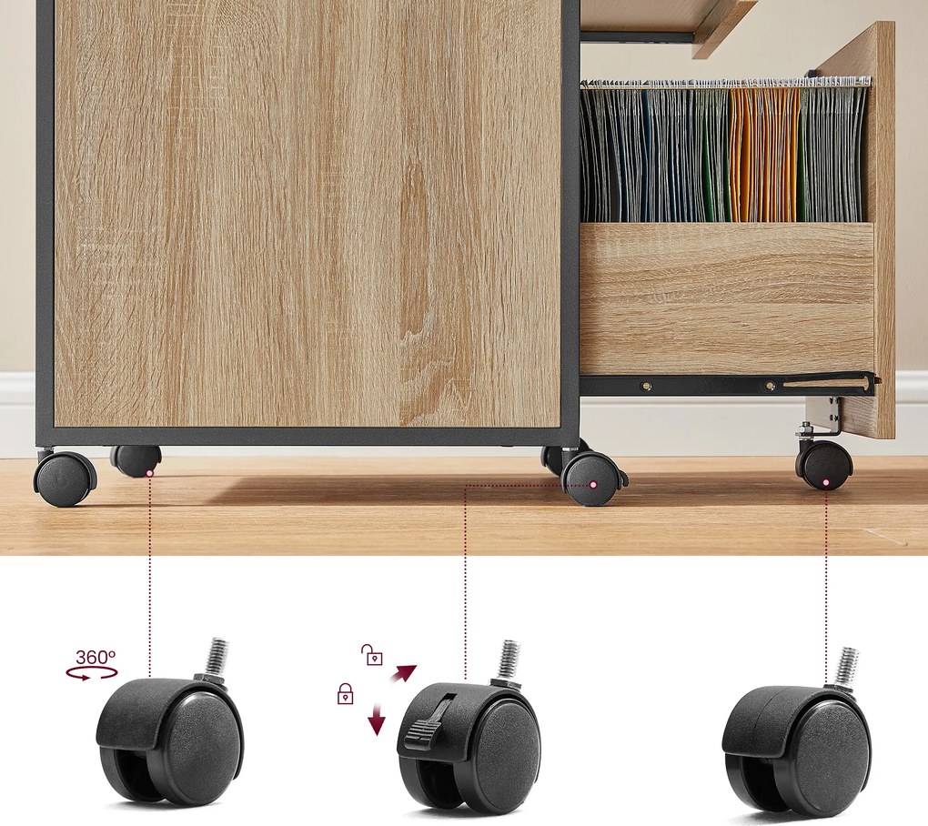 Szafka na Dokumenty, Kontenerek - sonoma - OFC077B11