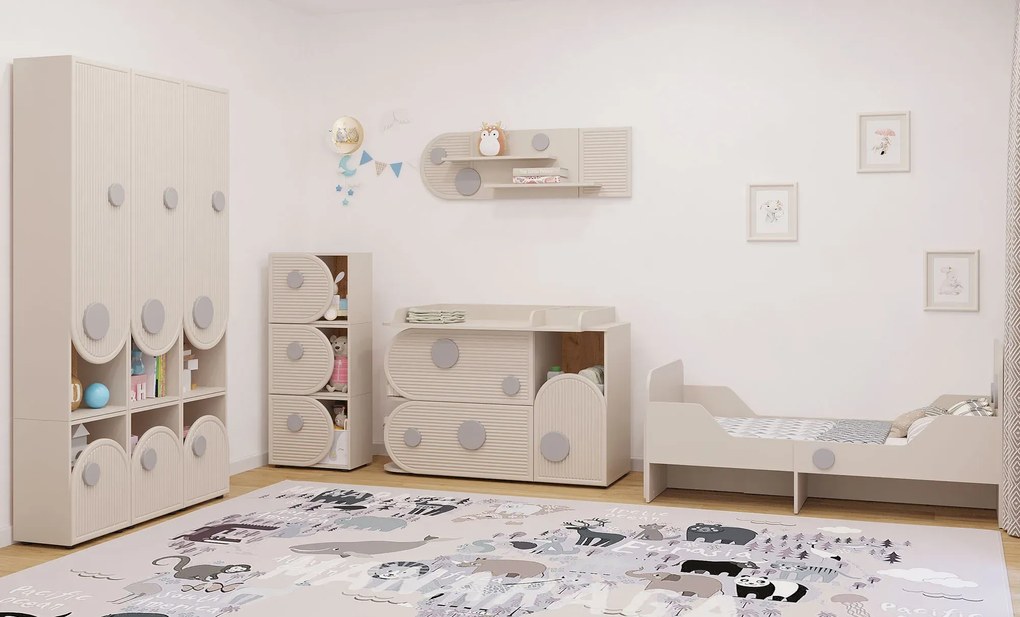 Kaszmirowa komoda do pokoju dziecięcego z 2 szufladami D6-E35