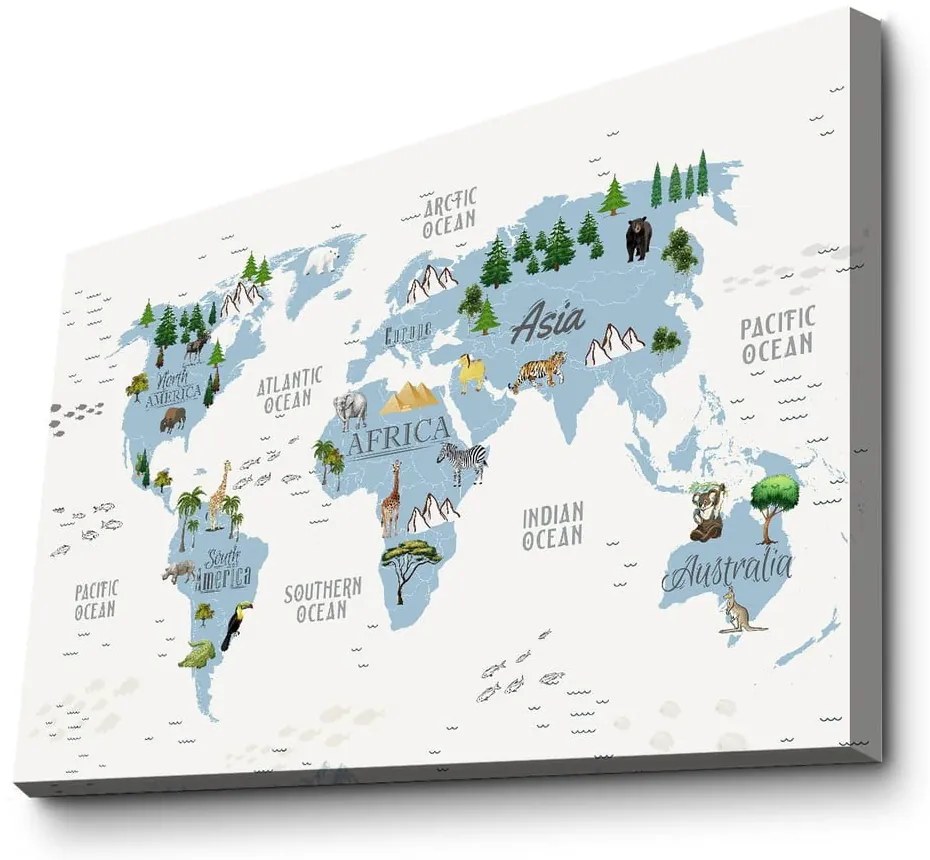 Obrazek dziecięcy 45x70 cm Map – Wallity