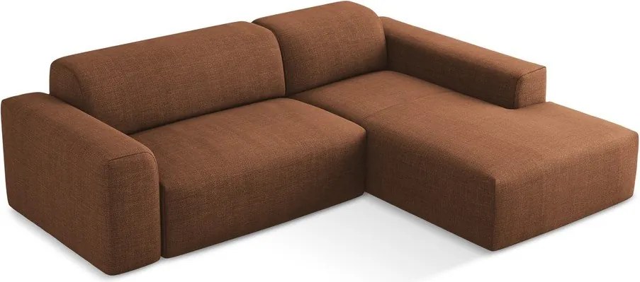 Narożnik (prawostronny/z szezlongiem) w kolorze terakoty Keli – Makamii