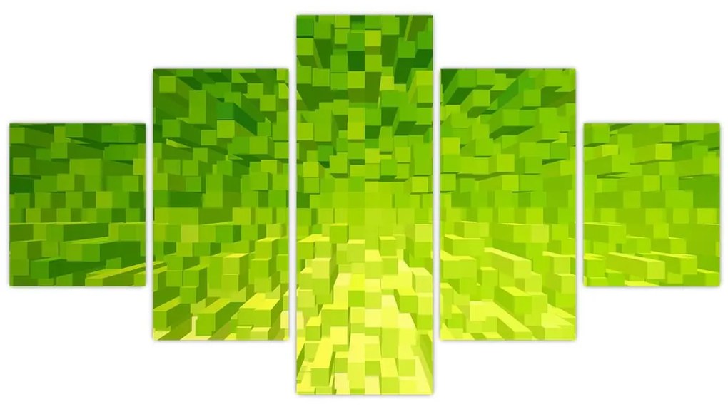 Obraz żółto-zielonych kostek (125x70 cm)