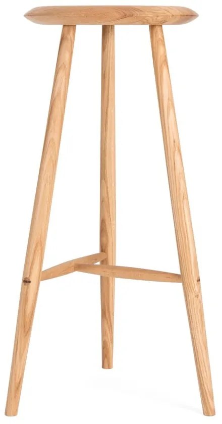 Hoker z litego drewna dębowego w naturalnym kolorze (wysokość siedziska 75 cm) Blanc – Gazzda