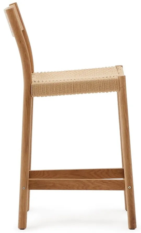 Hoker z litego drewna dębowego w naturalnym kolorze (wysokość siedziska 65 cm) Yalia – Kave Home