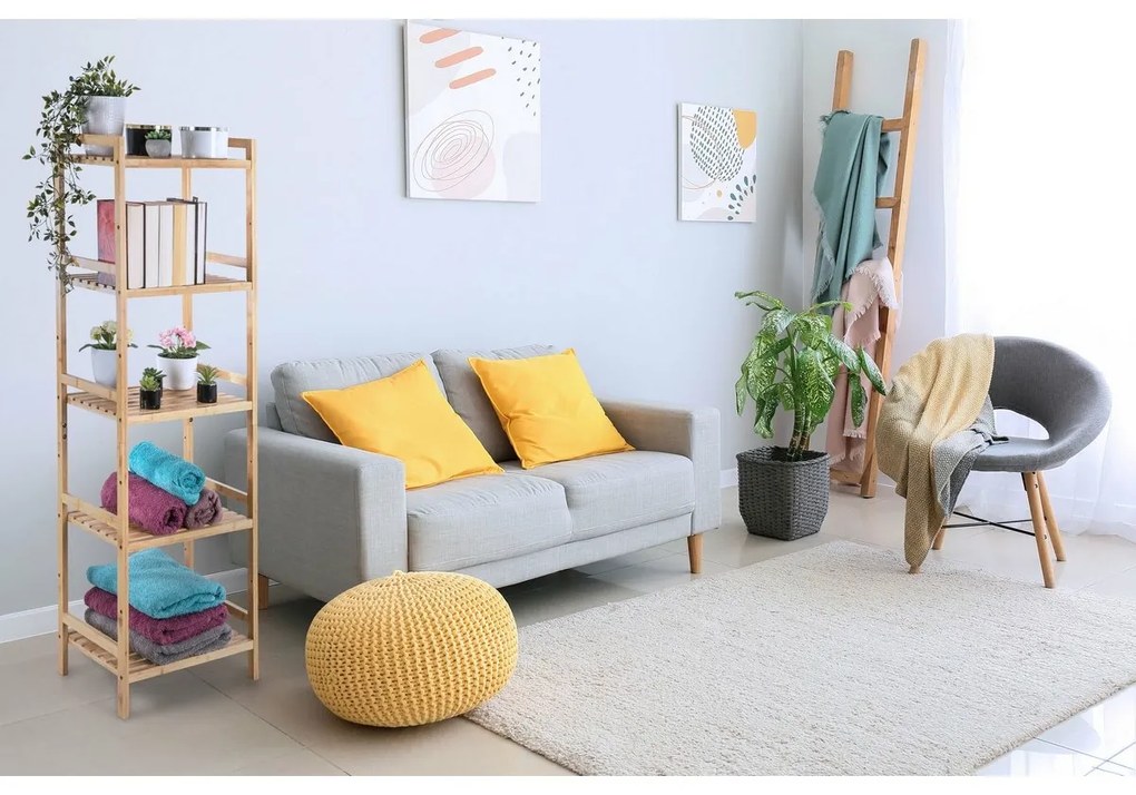 G21 Regał bambusowy, 5 półek, 5 pięter