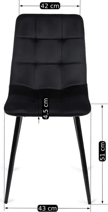 Zestaw Stół Prostokątny Rozkładany CLARK 120-160 cm Dąb Artisan/Czarny i 4 Krzesła Tapicerowane do Jadalni PERU Czarne