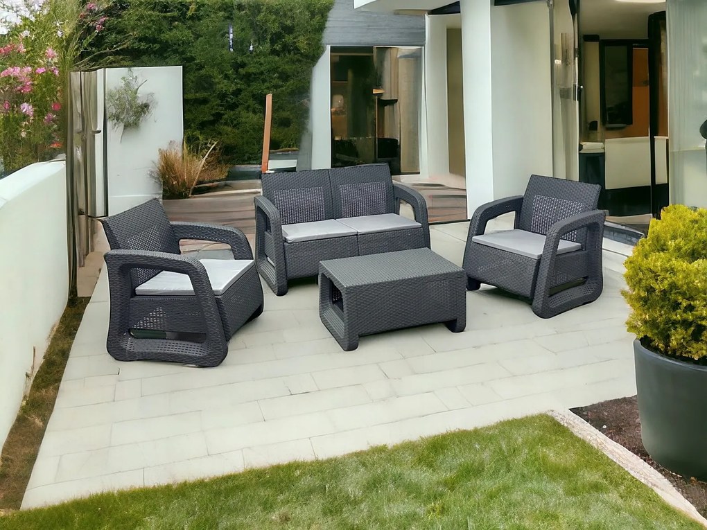 Zestaw mebli ogrodowych z tworzywa Malezja MAS-LS-04 szary