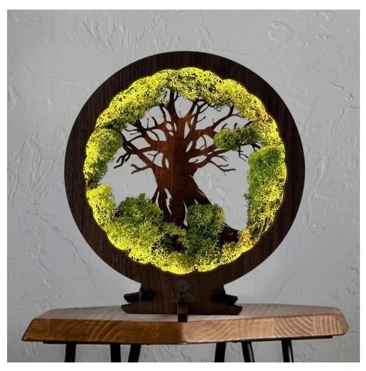 Li-Go 23631/DUB2 - LED ściemnialna dekoracja stołowa LED/12W/230V 30x31 cm dąb