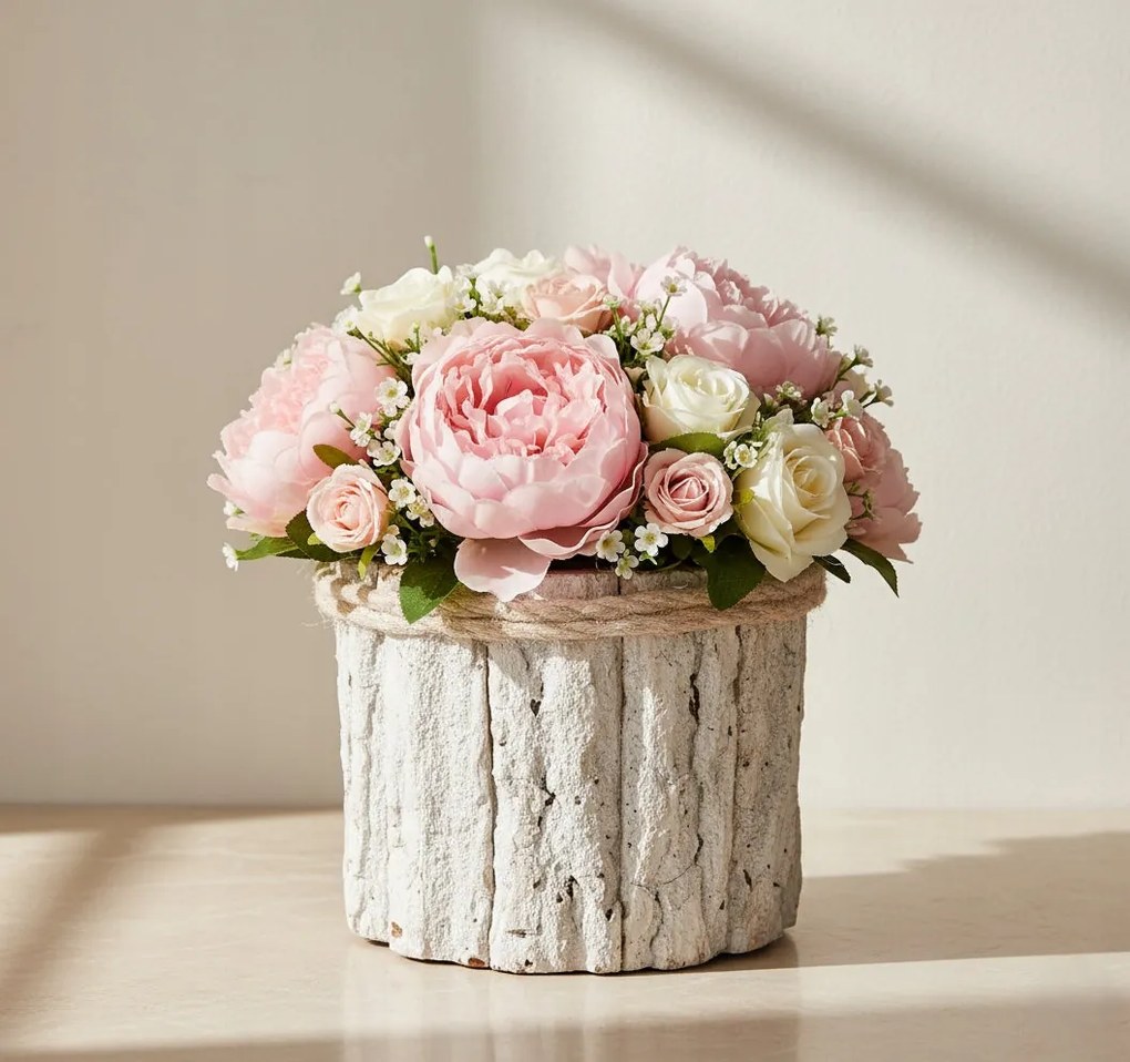 Osłonka z kory 12 cm Naturalna Doniczka Boho Rustykalna Dekoracja do Roślin