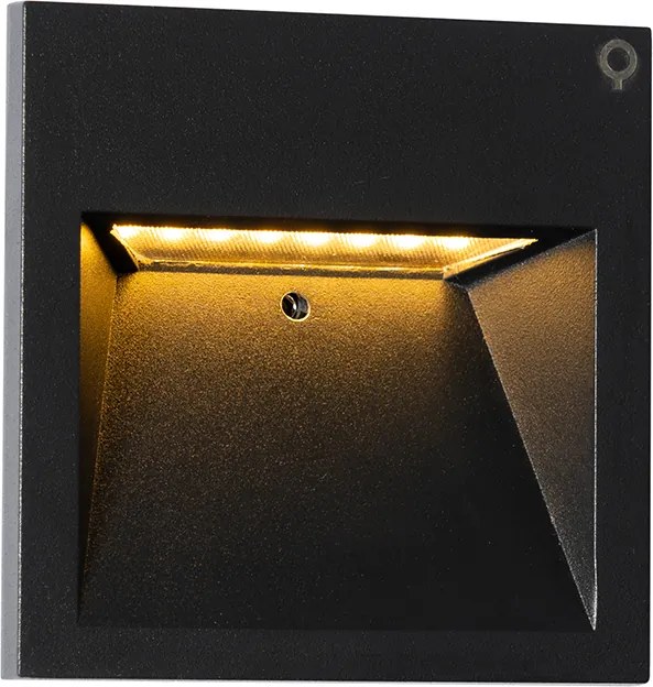 Nowoczesna lampa ścienna czarna z wbudowanym LED - Gem 2