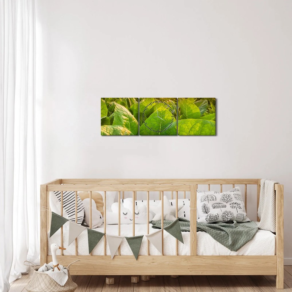 Obraz - Pole (z zegarem) (90x30 cm)