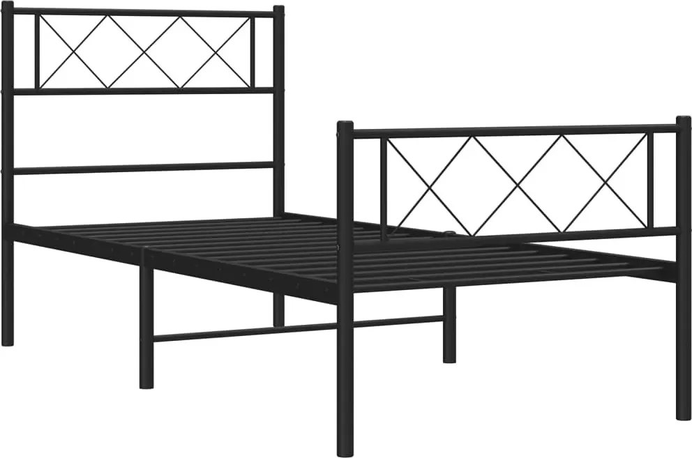 Czarne metalowe łóżko pojedyncze 100x200cm S3-F72