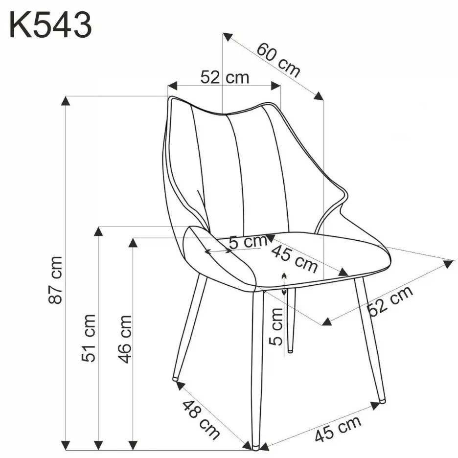 Krzesło tapicerowane K543 szare HALMAR