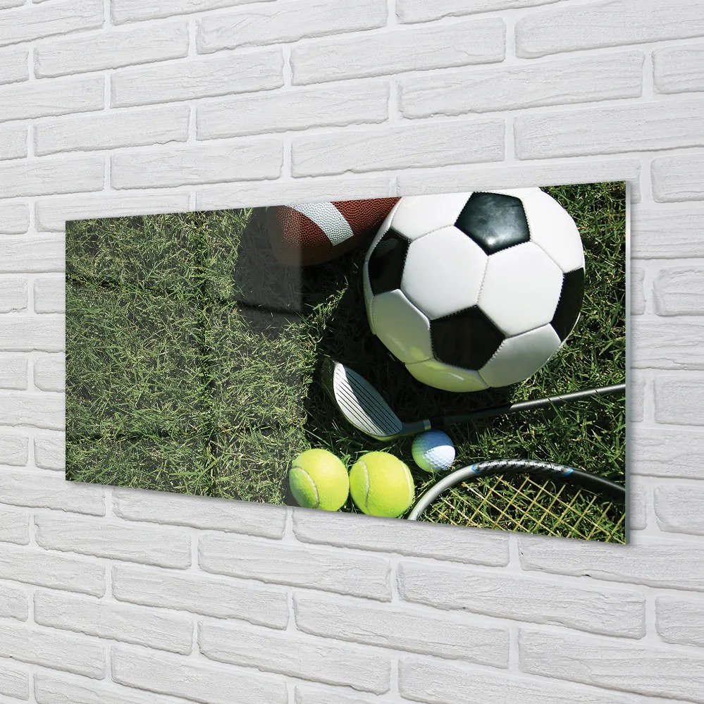 Szklany Panel Sprzęt do Tenisa na Trawie