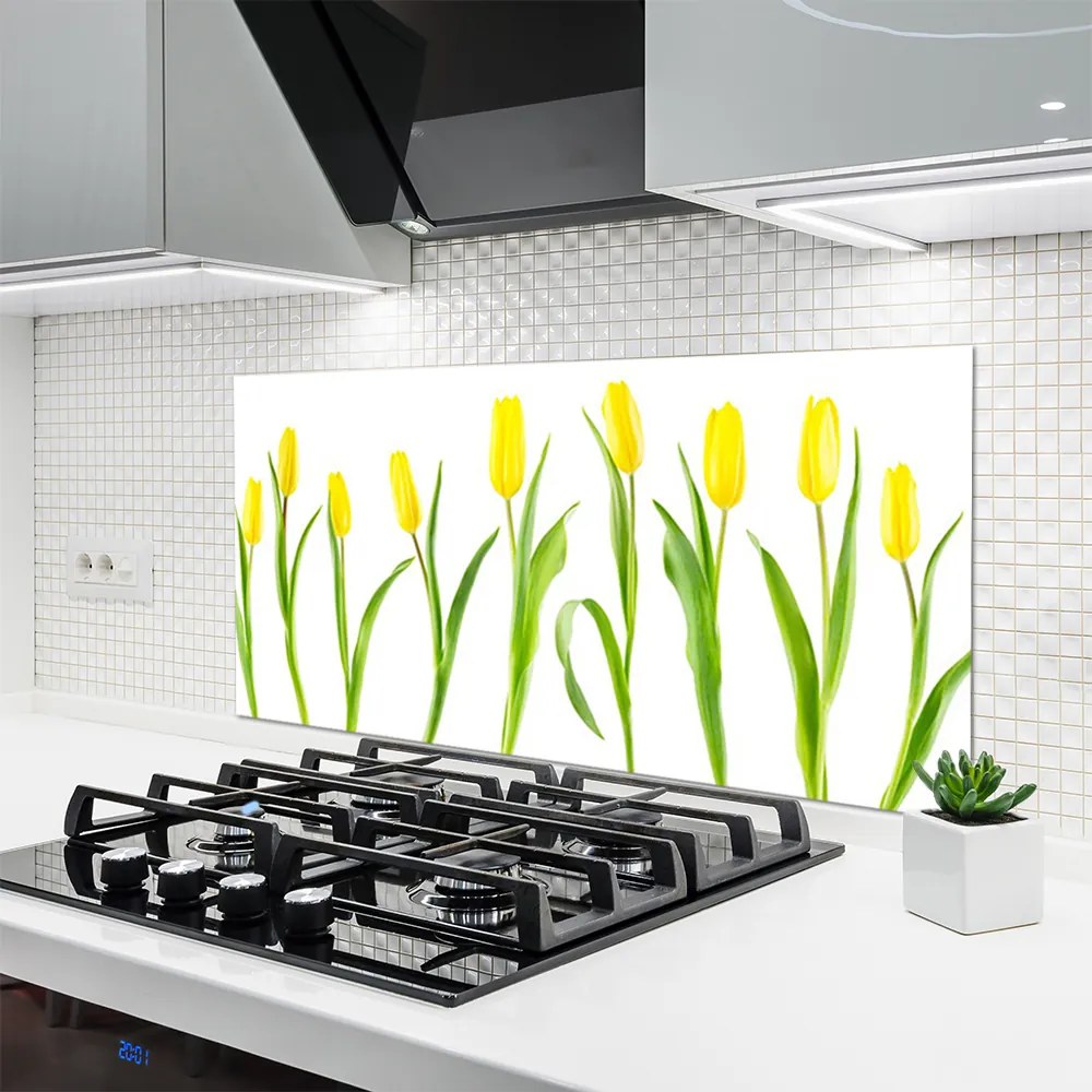 Panel Szklany Słoneczne Żółte Tulipany