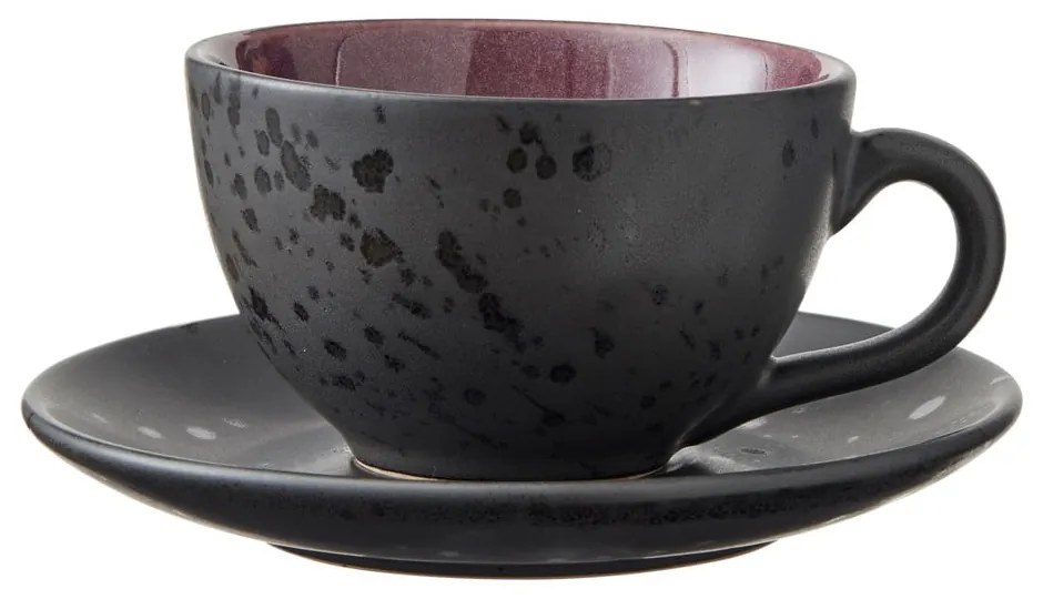 Czarne kamionkowe filiżanki zestaw 4 szt. 240 ml Black/Mix – Bitz