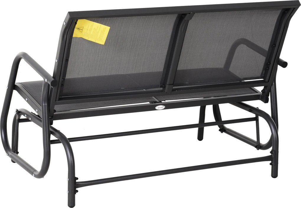 Outsunny ławka bujana huśtawka ogrodowa ławka ogrodowa krzesło bujane ławka parkowa czarna