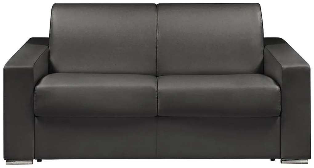 Kanapa 2-osobowa z ekspresowym mechanizmem rozkładania z ekoskóry CALITO - Kolor: czarny - Miejsce do spania: 120 cm - Materac 14 cm