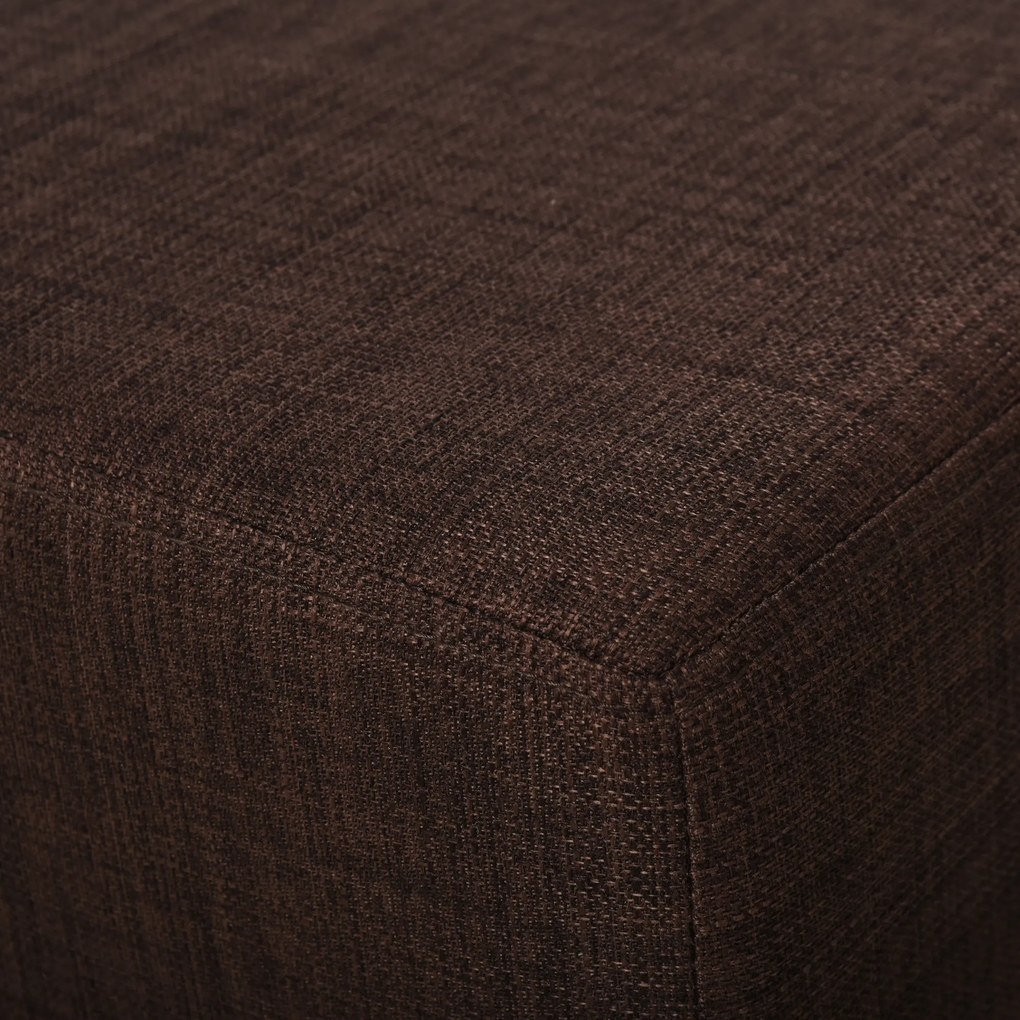 HOMCOM Pufa Elegancka Materiałowa jako Podnóżek w Kolorze Brązowym 40x30x24cm | Aosom PL