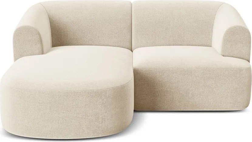 Beżowy aksamitny narożnik (lewostronny/z szezlongiem) Campi – Cosmopolitan Design