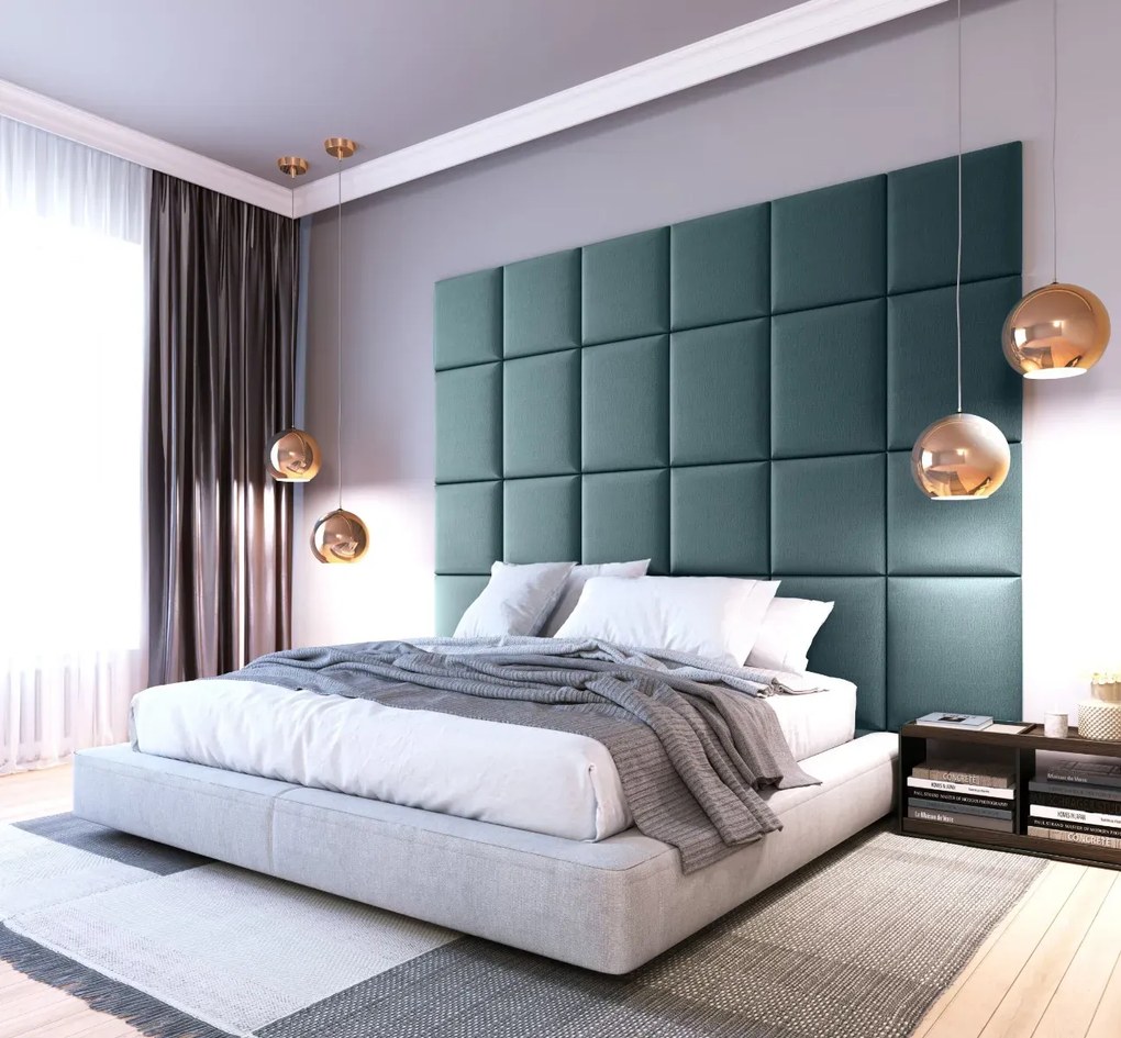 Zestaw 24 paneli tapicerowanych QUADRATTA 240x180 morski ELTAP