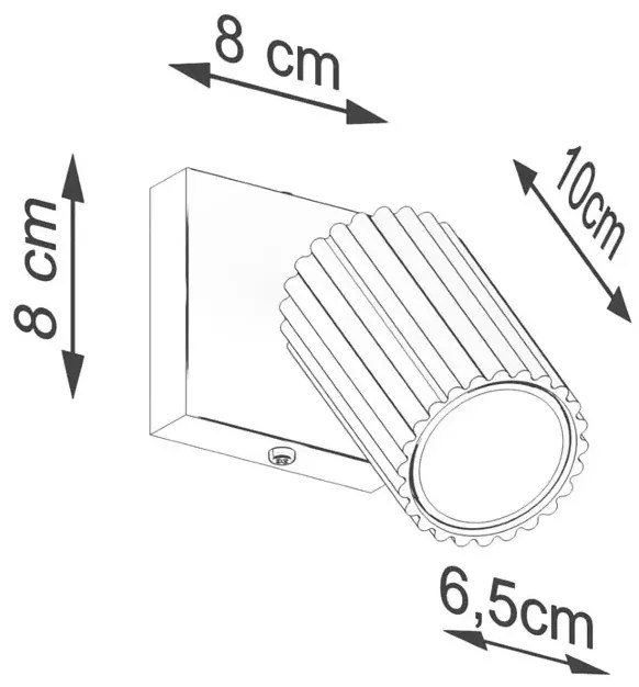 Czarny metalowy kinkiet karbowany N1-Z90