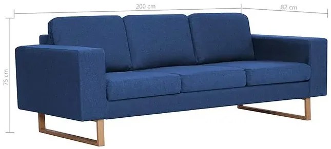 Granatowa elegancka trzyosobowa sofa F8-C69