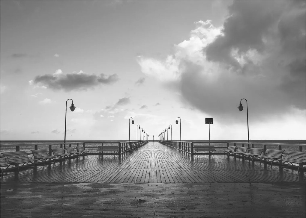Obraz - Promenada nad wybrzeżem (70x50 cm)