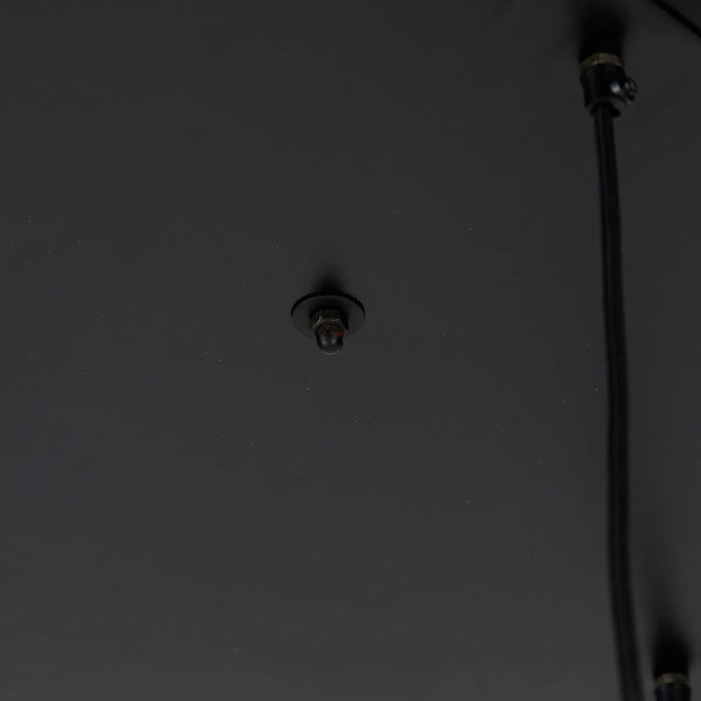 Industrialna lampa wisząca czarna z mosiądzem 5-światłowa - Haicha