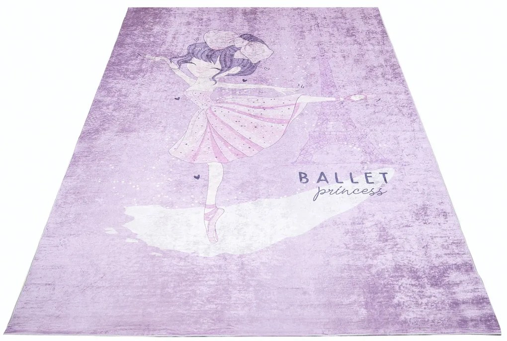 Prostokątny dywan dziecięcy z baleriną B3-T22