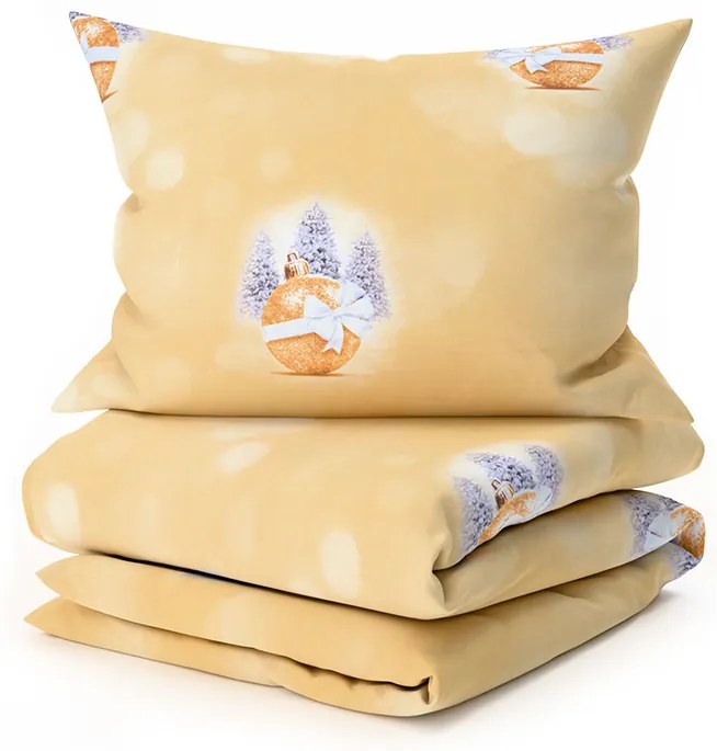 PrzytulneMieszkanie.pl PrzytulneMieszkanie.pl Pościel z mikrofibry TREES AND ORNAMENT żółta Rozmiar pościeli: 2 szt 70 x 90 cm | 200 x 220 cm