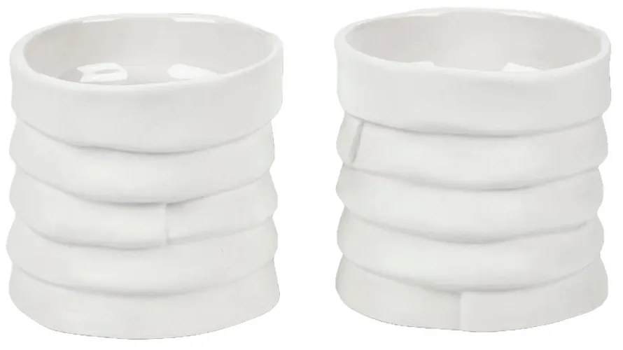 Porcelanowe świeczniki zestaw 2 szt. Ribbon – Mette Ditmer Denmark