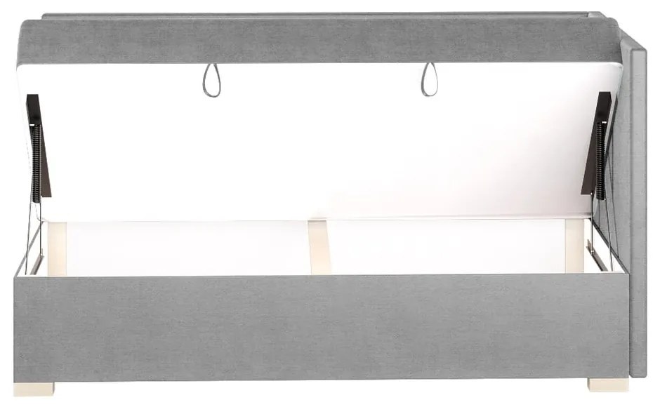 Szare narożne łóżko dziecięce ze schowkiem i materacem 90x200 cm Flexi – Ghado
