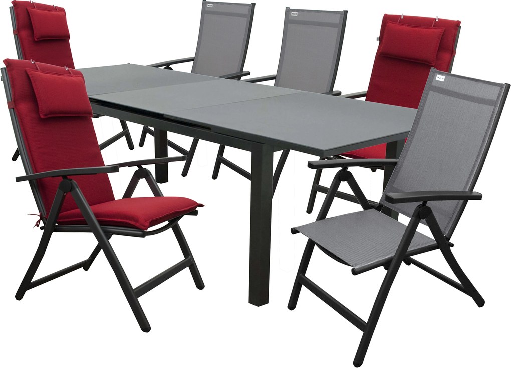 Doppler FIRENZE ACTIVE szary, krzesła regulowane, 6+1