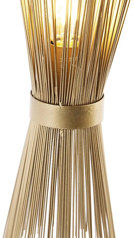 Rustykalna lampa stołowa mosiądz - Broom