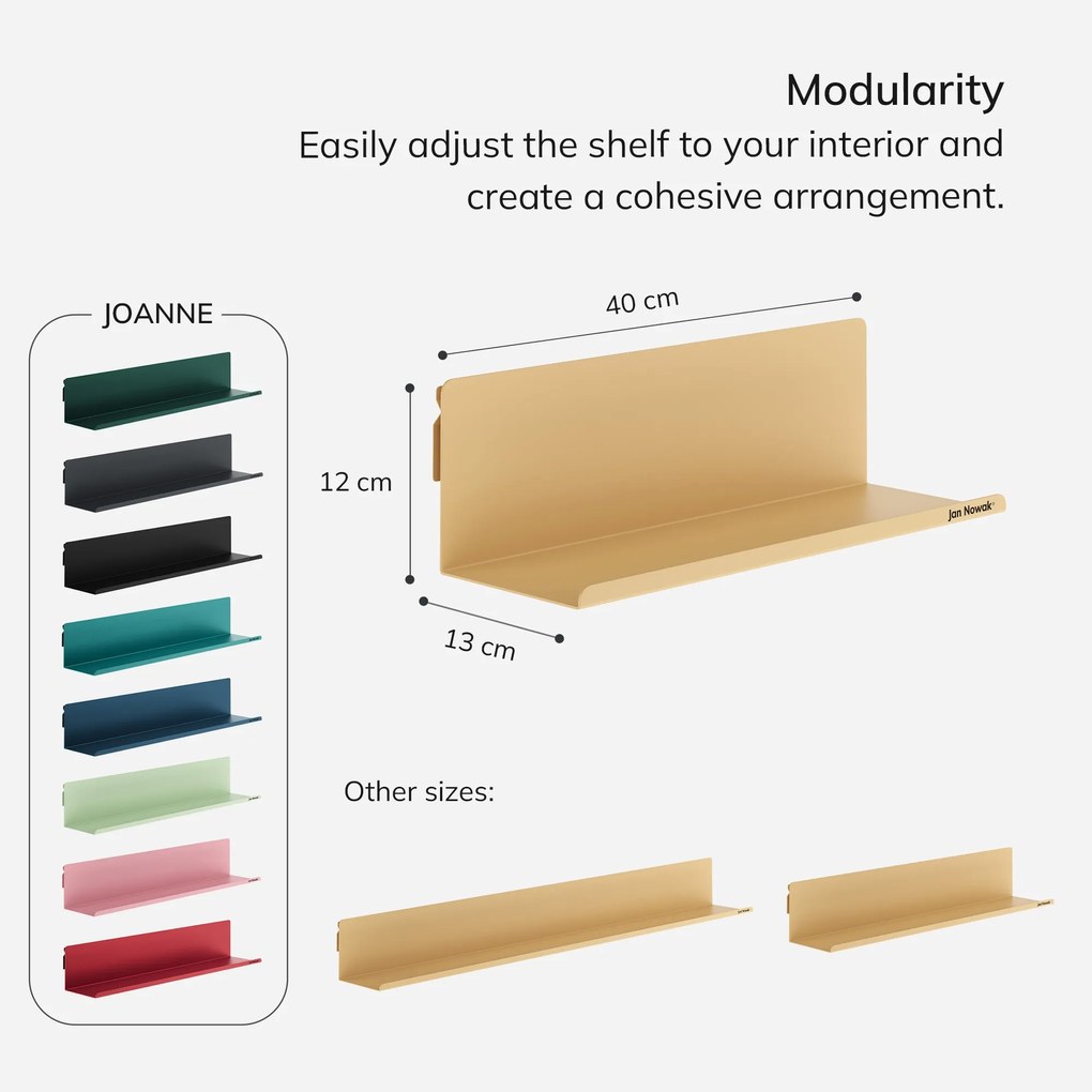 Półka wisząca JOANNE 400 mm, Fresh Style: beżowa