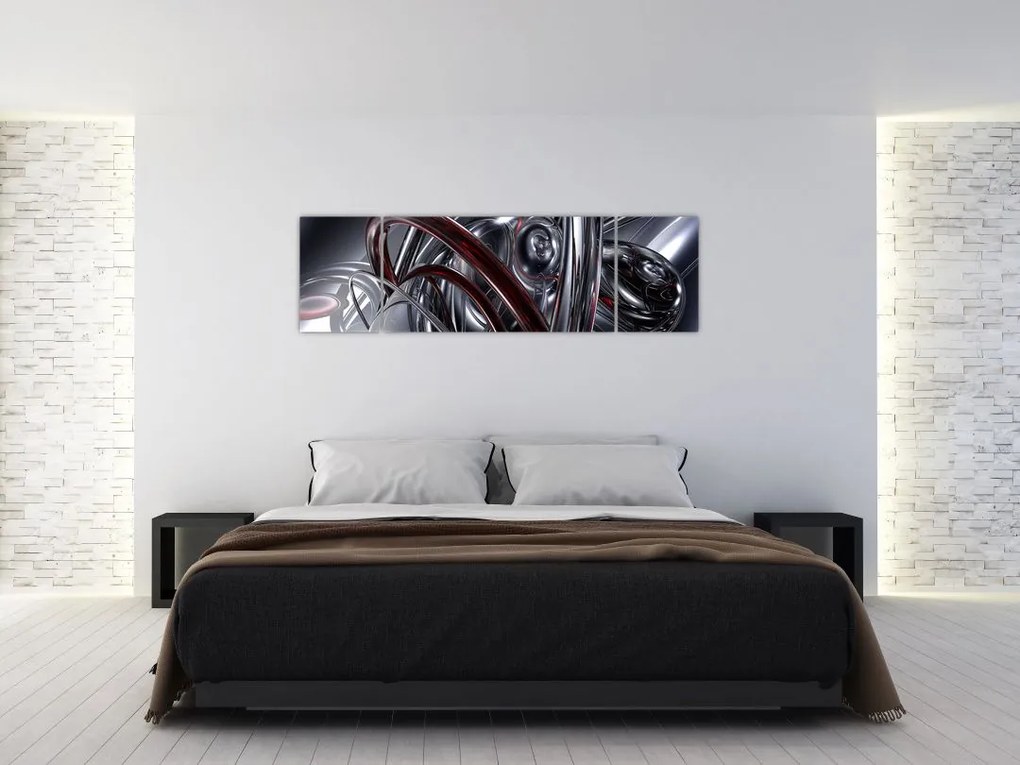 Obraz szarej abstrakcji (170x50 cm)