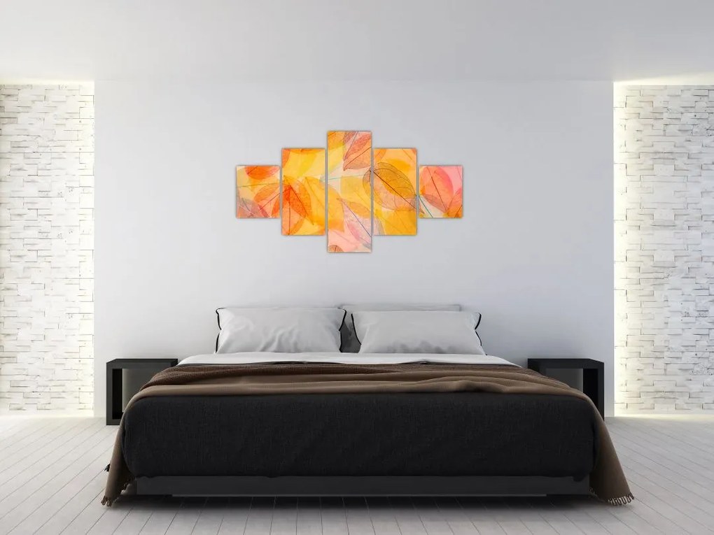 Obraz - Tło z jesiennych liści (125x70 cm)