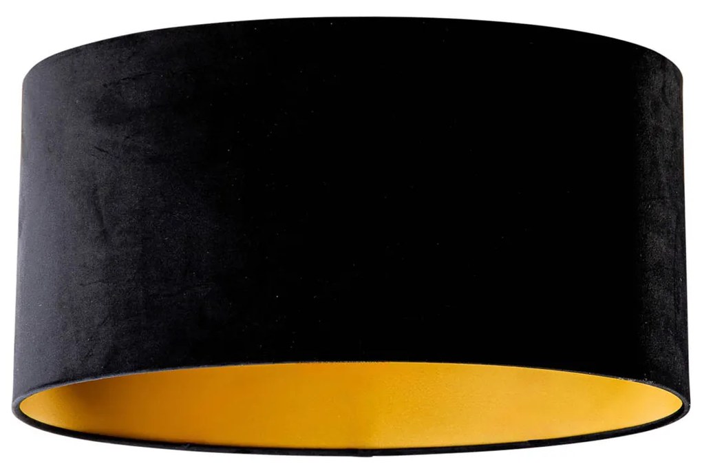 Welurowy abażur czarny owalny 50/33/25