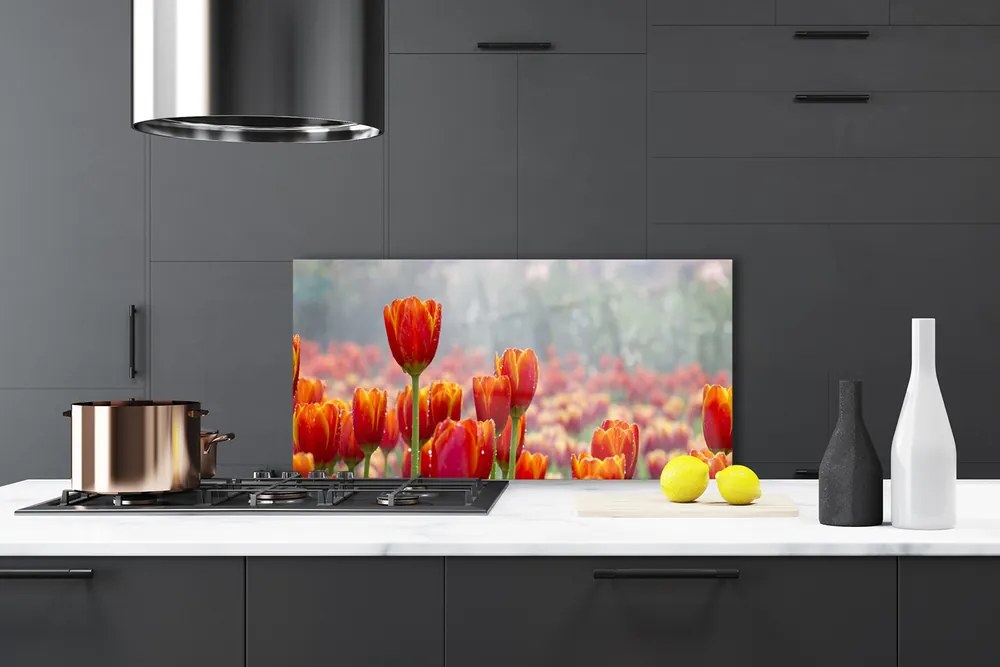 Panel Szklany Wiosenny Bukiet Tulipanów