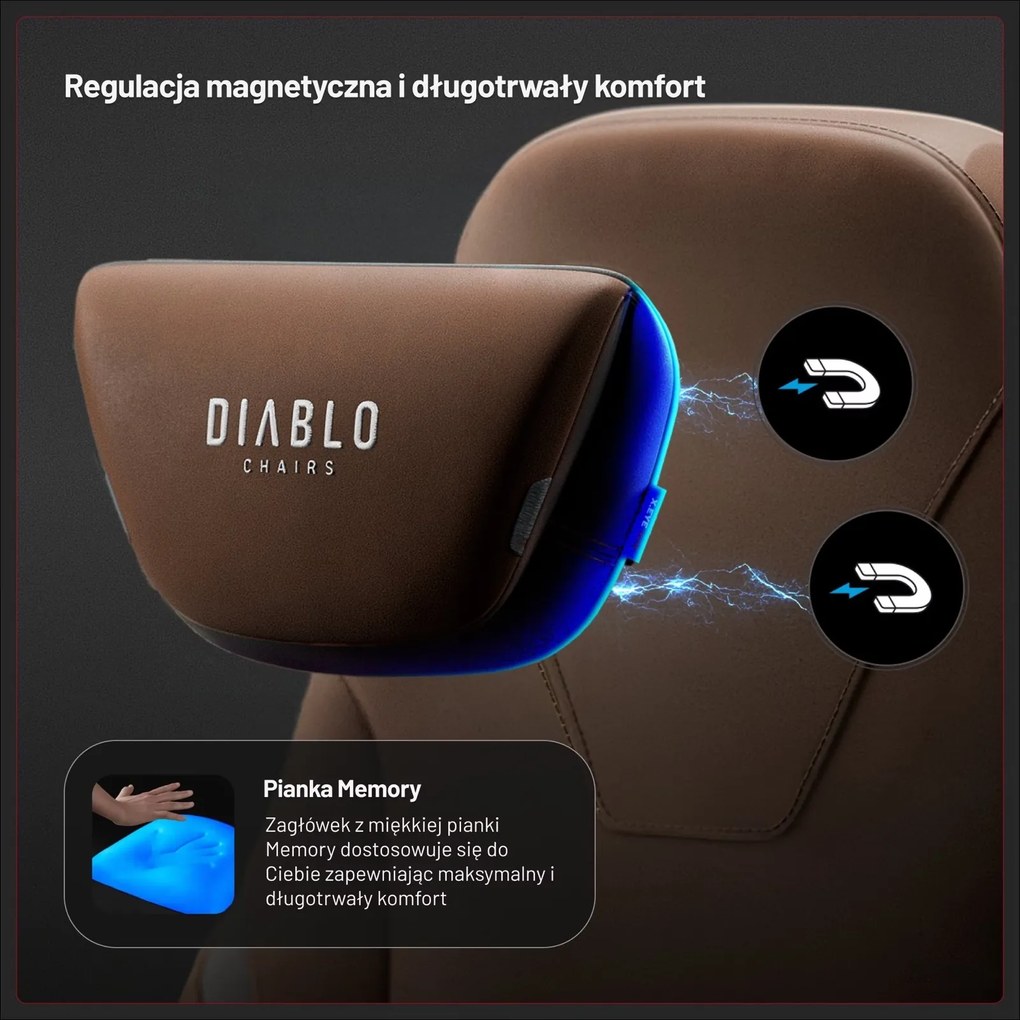 Fotel gamingowy materiałowy Diablo X-Eye Prime Normal Size, Cinnamon Brown