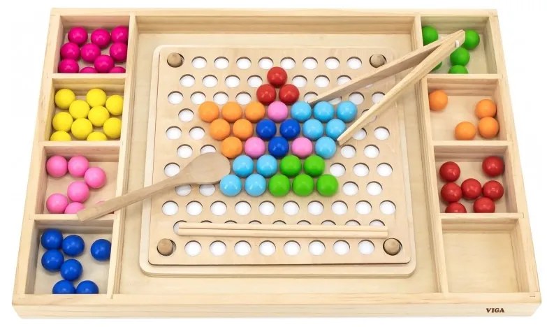 Viga drewniana gra kulki złap i dopasuj układanka montessori