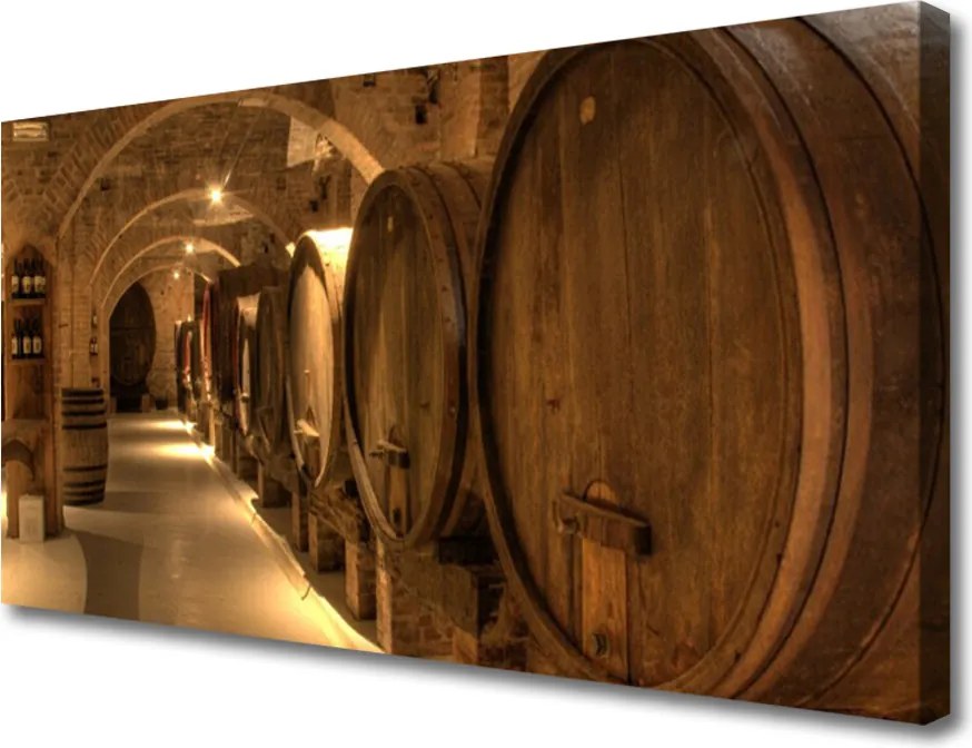 Obraz na płótnie Drewniane Beczki w Starym Stylu