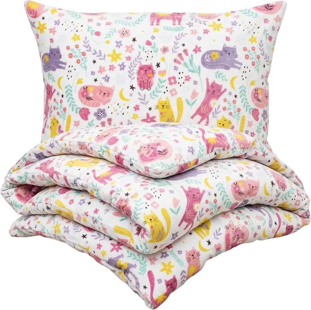 4Home Pościel mikroflanela Playful Paws, 140 x 220 cm, 70 x 90 cm