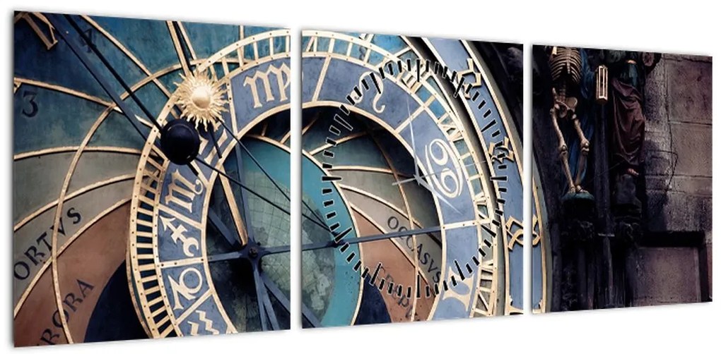 Obraz - Praski zegar astronomiczny, Praga (z zegarem) (90x30 cm)