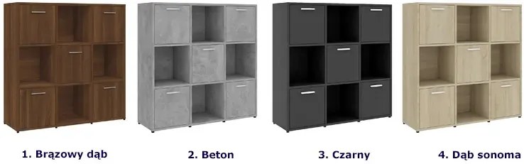 Klasyczny regał z półkami beton - Nero 5X