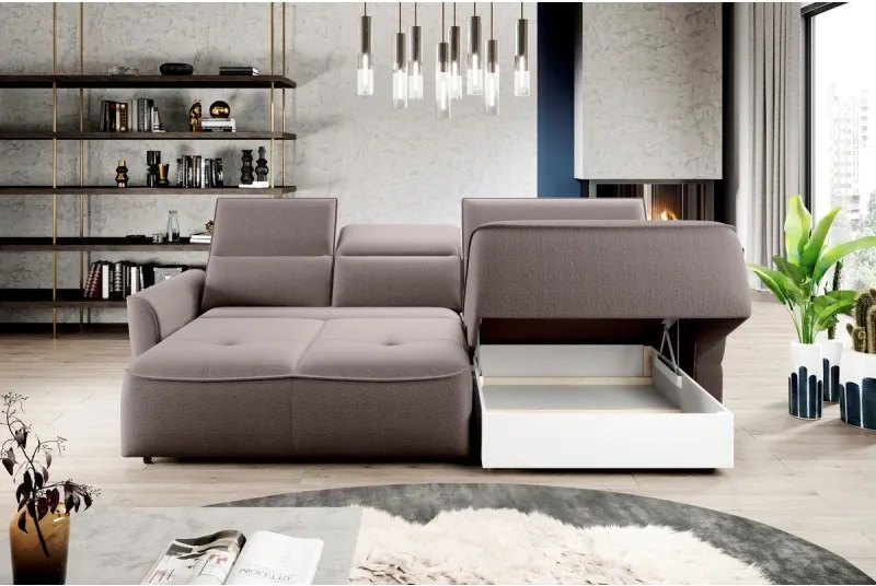 Narożnik MURILLO S Mini z elektryczną regulacją siedziska Prawostronny w tkaninie VOGUE 04 WERSAL