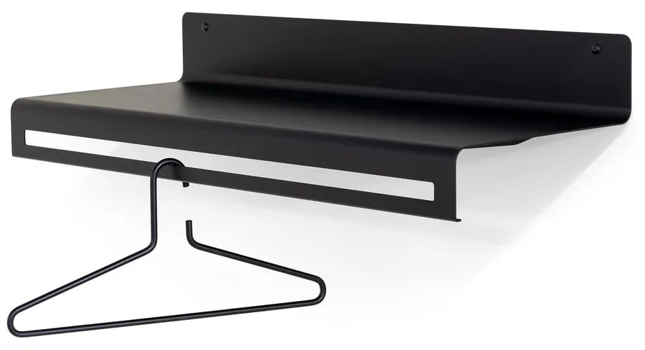 Czarny metalowy wieszak ścienny z półką Sway – Spinder Design