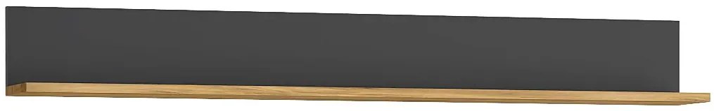 Klasyczna Półka Czarny Wisząca Dąb Craft + K3-D05