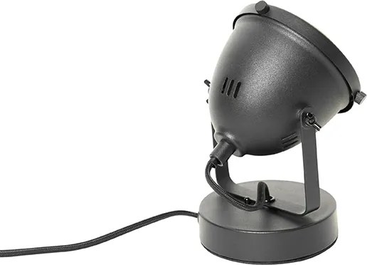 Industrialna lampa stołowa czarna 18 cm - Emado